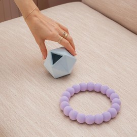 Dexypaws: Chew Master: Ring & Geometric Kong - Lilac & Sky Blue - 2pc Dog Toys, Aggressive Chewers, Treat Dispensing, Fetch & Tug, Rubber, Pet Play