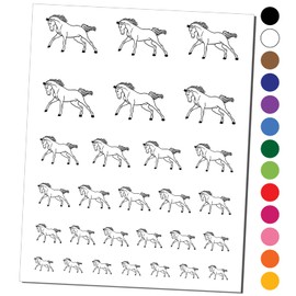 Wild Arabian Horse Temporary Tattoo Water Resistant Fake Body Art Set Collection - Red (One Sheet)