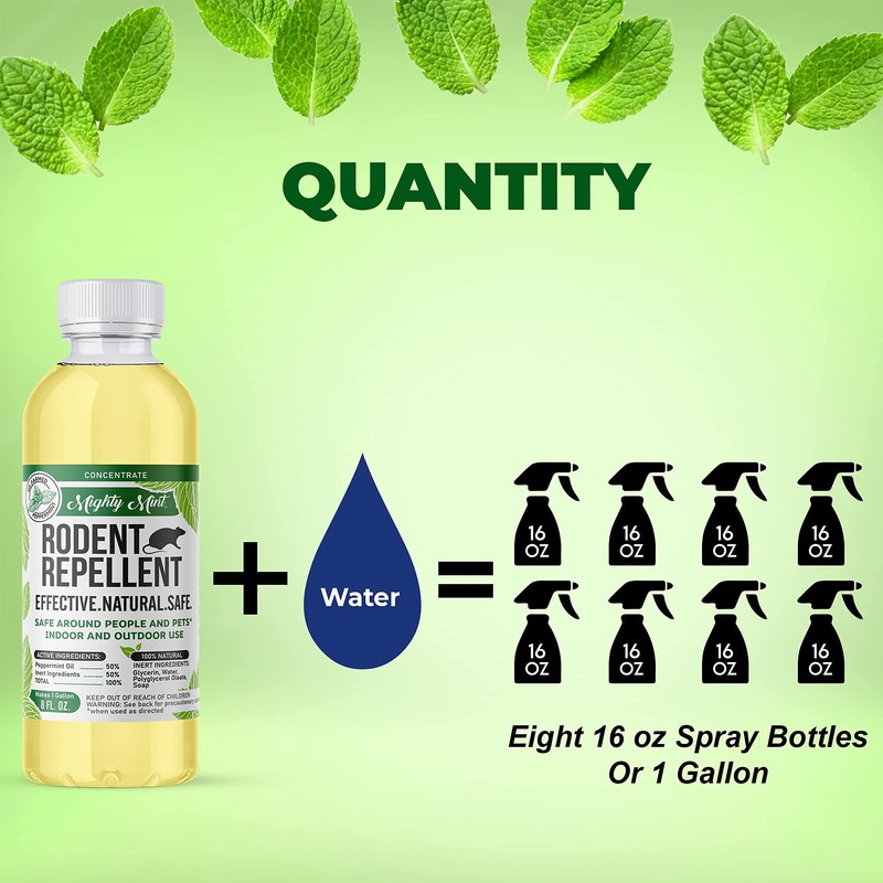 Mighty Mint Peppermint Oil Rodent Repellent Concentrate – Natural Indoor