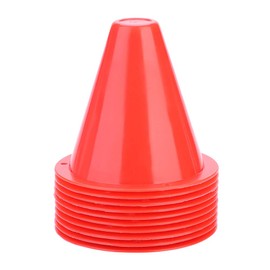 huaer Sports Traffic Cones, Pack of 10 Football Training Cones Markers Traffic Cones Highly Visible Football Barriers Training Sign Cones Multifunctional Safety Agility Cones for Football (Red)
