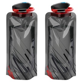 smartelf Foldable Water Bottle, Pack of 2, 700 ml, Reusable Water Bottle, Foldable, Portable Collapsible Water Bag, Foldable Flexible Water Bottle for Hiking, Adventure, Travel