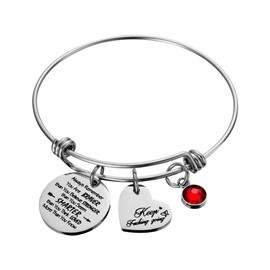 Raysunfook Birthstone Always Remember You Are Braver Than You Believe Inspirational Gifts Feminism Charm Bracelets for Women