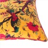 Eyes of India Velvet Floral Flower Bird Throw Pillow Sofa