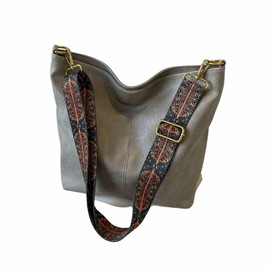 YMSTco Women's Hobo Bag, Bohemian, Minimalist, Ethnic, Shoulder Bag, Cross-body, PU Leather, Stylish, Adjustable Shoulder (Black)
