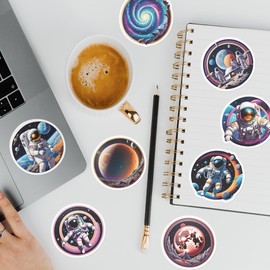 50 PCS Cute Astronaut Stickers for Water Bottle|Funny Spaceman Vinyl Waterproof Sticker for Water Bottle Laptop Skateboard Phone Car Decals Gifts for Kids Teens Adults for Party Favors Supplies Decor