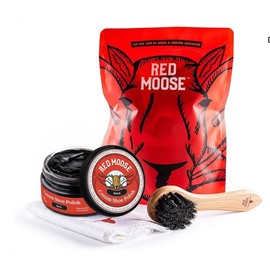 RED MOOSE 3pc Easy Black Shoe/Boot Cleaning Kit – Polish, Brush, Cloth