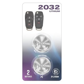 (2 PACK) CR2032 2032 for Ford FLIP Remote Key Fob Battery OEM Bundle Case Shell fits 2013-2022 EcoSport Expedition Escape Explorer F-150 250 350 450 550 Fusion Ranger Transit N5F-A08TAA or A08TDA