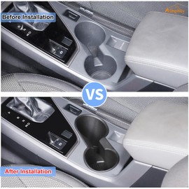 Aunginsy Center Console Cup Holder Protector Compatible with Subaru Crosstrek GU 2024 2025 Central Control Gear Shifter Drink Cup Holder Organizer Tray Storage Box TPE Insert Coaster Accessories(LHD)