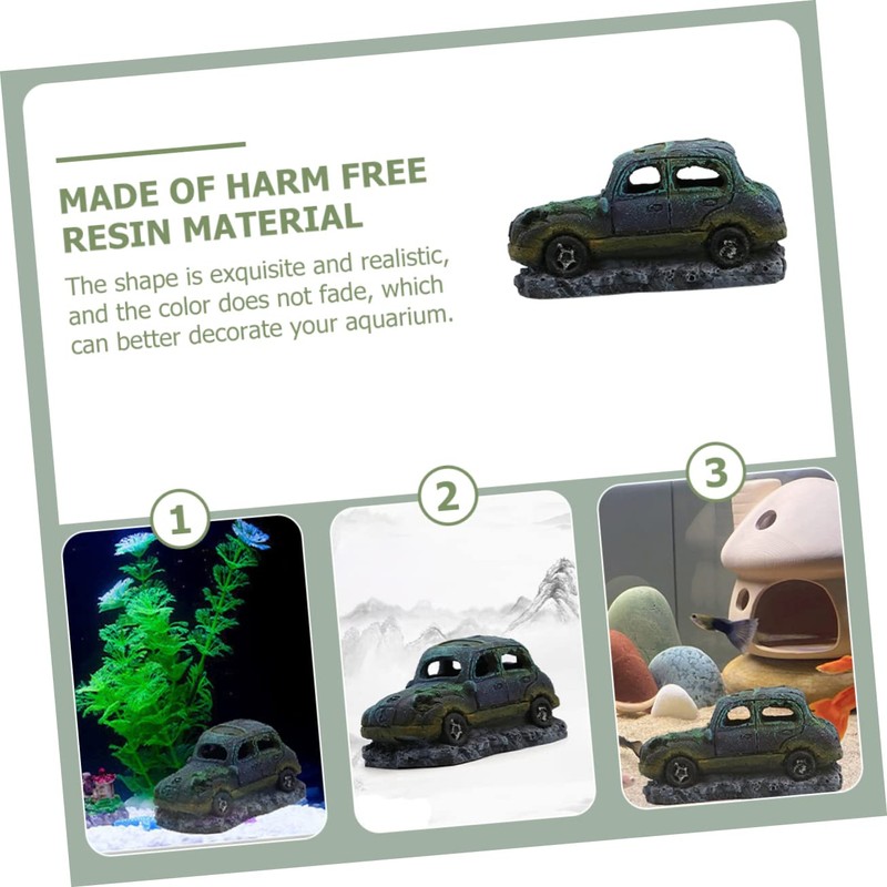 Sosoport Fish Tank Decor Resin Shrimp House Undersea Wreckage Ornament