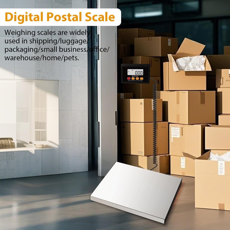 UNIWEIGH Digital Postal Scale,440lb x 10g Accuracy Shipping Scale,Stainless Steel