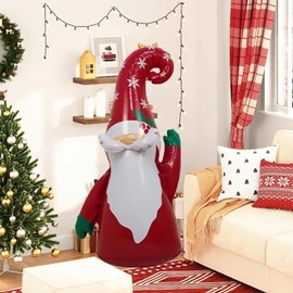 107CM Christmas Inflatable Decorations Christmas Gnome Nutcracker Soldier Gingerbread Man Christmas Soldier Decoration with Ground Nails for Indoor Outdoor Xmas Lawn Yard Decorations (Santa Claus)