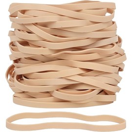 Rubber Bands 80Pcs Size#69 Big Elastic Rubber Band Large Beige Rubber Bands for Office Supplies File Folders Litter Box (5.9" x 0.24")