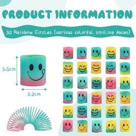 KIRZAX Rainbow Spirals, Pack of 30 Party Bags, Spring Spirals Toy, Rainbow Toy, Children's Birthday Party Favors, Small Gifts for Children