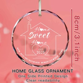 House Warming Gifts New Home Housewarming Gifts for New House New Home Ornament 2025 Housewarming Gift Ideas for Couple New Home Gifts for Home- Glass Christmas New Home Ornament 2025