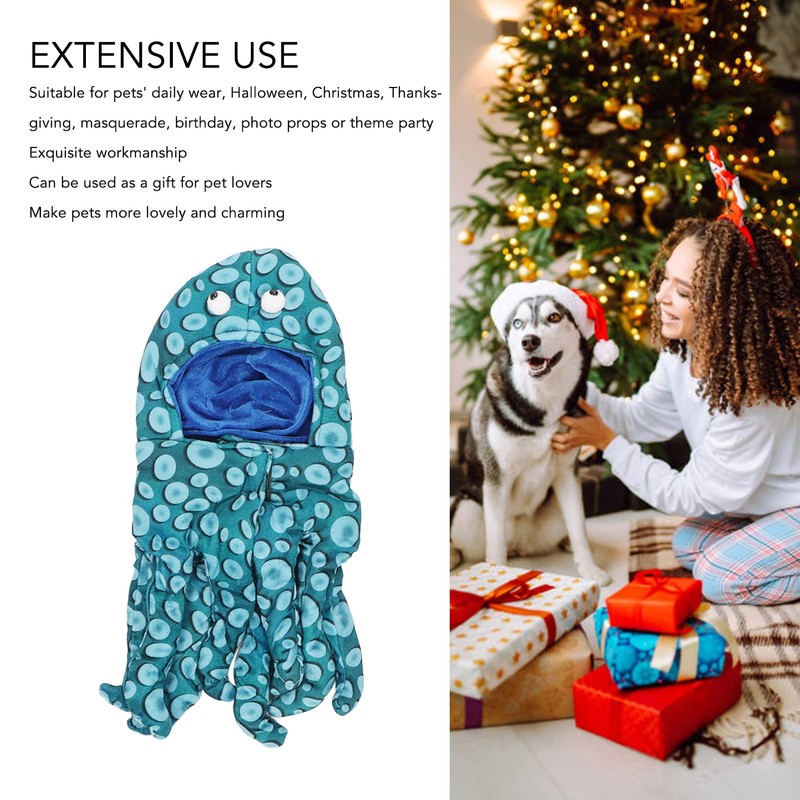 Disfraz de pulpo para gato, ropa de pulpo lavable, Halloween