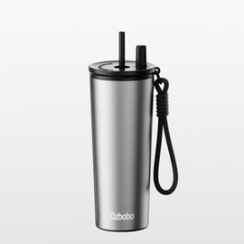 Ozbobo 24oz Stainless Steel Tumbler With Lid And Straw Insulated Water Bottle With Straw Gifts For Men Women Tumbler Used For Travel Daily School Sports(Silver)