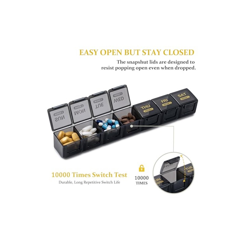 Monthly Pill Organizer, 28 Day Pill Box 1 Time a