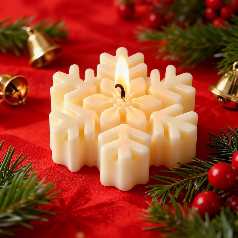 3D Snowflake Silicone Mold Christmas Candle Molds for Candle Making