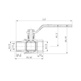 VANCOCO Ball Valve 1/2 Inch AG-IG, Set of 2, Brass Stopcock, Lever Handle, Blue and Red, PN-40, Drinking Water Safe, for Water, Gas, Sanitary