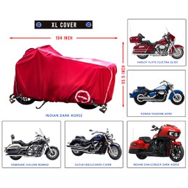 Nuzari Premium Motorcycle Cover - Motorcycle Covers Waterproof Outdoor Storage - Harley Davidson Motorcycle Cover - Strong Bike Cover XL