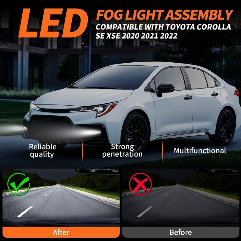 Aspaton Turn Signal Fog Light Assembly Compatible with Corolla SE