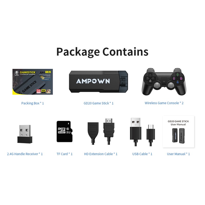 Game Stick 2.4G Wireless Controller HD Video Game Console 4k