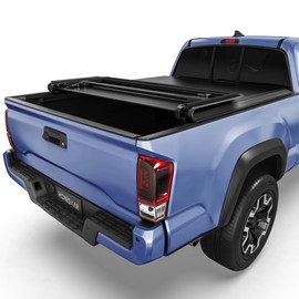 Soft Tri-fold Tonneau Cover Fit for Toyota Tacoma 2016-2023 with Track Rail System(Excl. Trail), Fleetside 5 Ft Bed