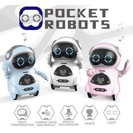 Toy Lob Pocket Robot, Communication Robot, Smart Robot, Mini Robot, Interaction, Dance, Music, Light, English Compatible, Japanese Instruction Manual Included (Blue)