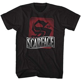 Scarface - Mens S Is For Scarface T-Shirt, Size: Large x Tall, Color: Black