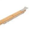 Long Pizza Oven Brush with Scraper Mounted Metal Bristles Pizza