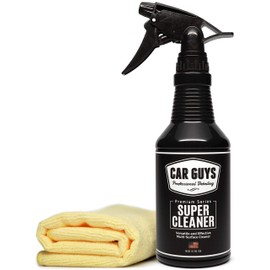 CAR GUYS CAR GUYS Super Cleaner | Effective Car Interior Cleaner | Leather Car Seat Cleaner | Stain Remover for Carpet, Upholstery, Fabric, and Much More! | 18 Oz Kit