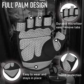 WESTWOOD FOX Weight Lifting Gloves for Men Women Gym Gloves with Wrist Wrap Support for Workout Training Exercise Fitness Hanging, Pull ups for Dumbbell, Cycling (Blacks, Small)