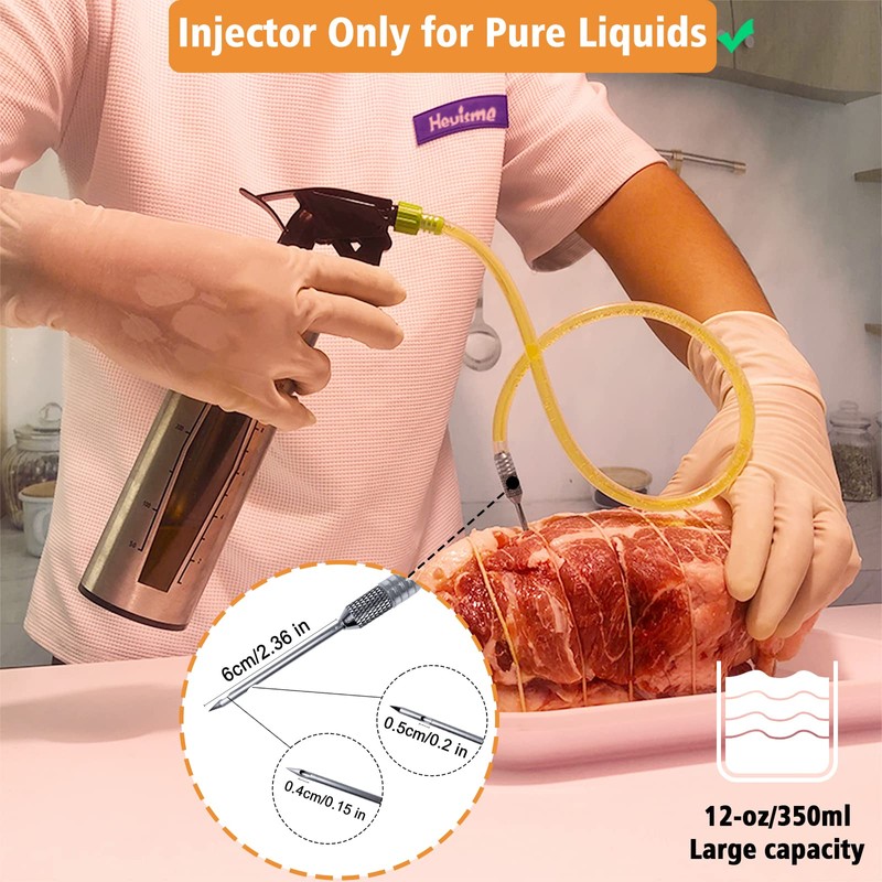 HEYISME BBQ Spray Bottle & Marinade Injector for Smoking, Upgrade