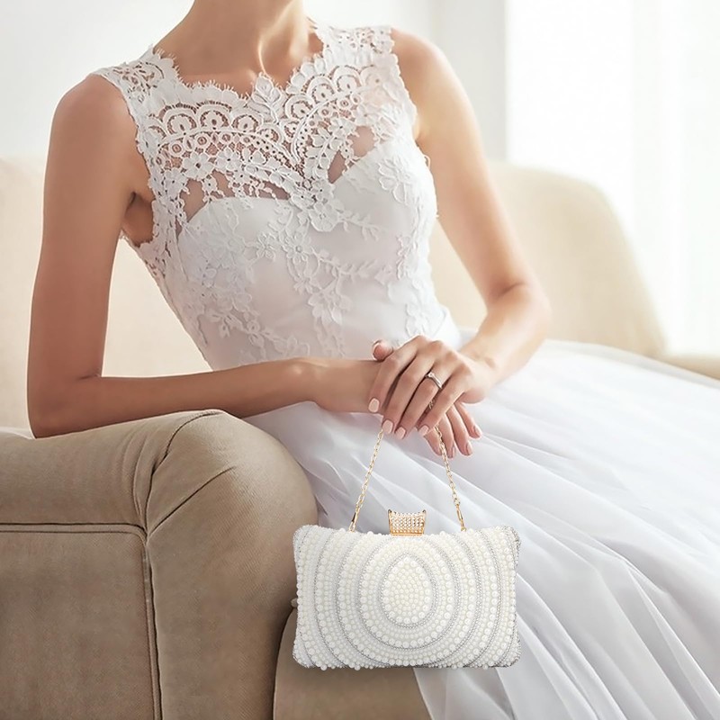 Beaguful - Bolso de mano para novia, boda, noche, con
