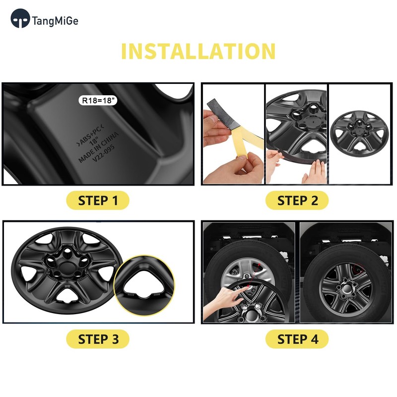 TangMiGe 4-Pack Wheel Skins Compatible with Toyota Tundra 2007-2021, 18