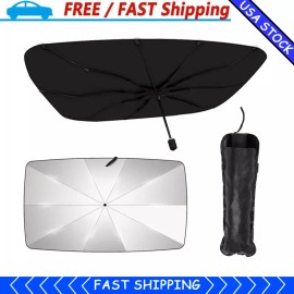 Cequent Unbranded Car Windshield Sun Shade Foldable Umbrella Front Window Cover Visor Umbrella