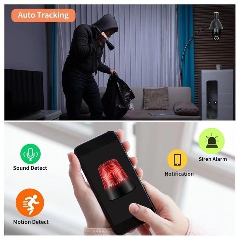 Wireless Light Bulb Camera, 2.4GHz & 5GHz WiFi Bulb Camera,