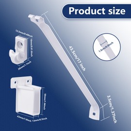 12 Inch Wire Shelf Brackets Set, Includes 4 Wire Shelf Clips and 2 End Brackets,Suitability for Wardrobe and Wall Bracket Installation (2)