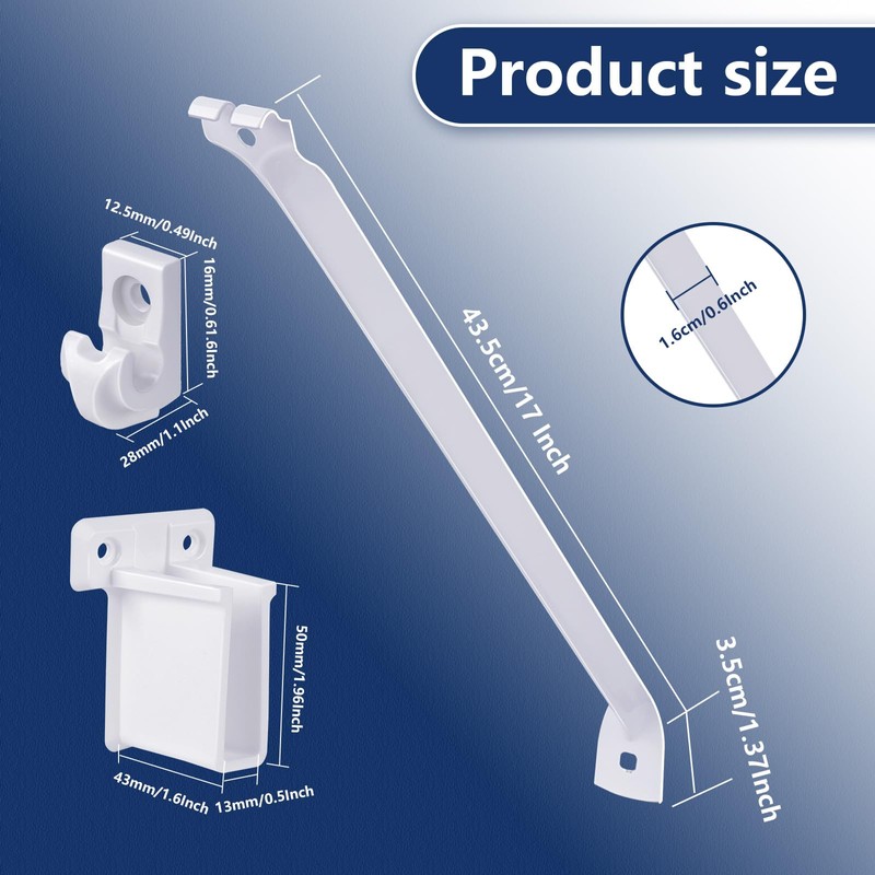 12 Inch Wire Shelf Brackets Set, Includes 4 Wire Shelf