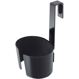 Yamazaki (山崎実業) Dryer Holder Black Approx. W10 x D12 x H15 cm Beaute Dryer Storage Keeps Cords Neatly Stored 7582