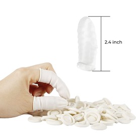 100/200/400/600PCS Disposable Latex Finger Cots Finger Protector Gloves Finger Support Nail Cover Durable High Elastic Anti Static Protect Sleeves Tool for Tattoo, Manicure, Trigger Finger, Hand Eczema, Finger Cracking(600PCS)