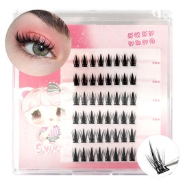 Bershnor Anime Self Adhesive Individual Lashes No Glue Spikes Lash Clusters Glueless Manhua False Eyelashes