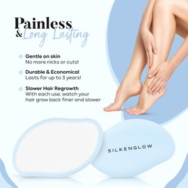 Silken Glow Premium Crystal Hair Remover - Painless Hair Removal Device for Women & Men, Flawless Magic Hair Eraser Stone, Ladies shavers & epilators