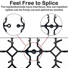 Fhiny 8"×16" Cat Deterrent Mat,12 Pack Cat Scat Mat with Spike Cat Repellent for Kitten Coverage Digging Deterrent Training Network for Animals (12 Pack/8"×16")