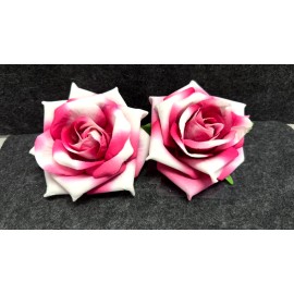 Unbranded 2 PC Women Hot Pink Rose 3.5" Brooch Clips Alligator Hair Pin Bridal Wedding