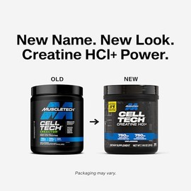 MuscleTech Cell-Tech Creactor Creatina HCl en polvo, constructor muscular después del entrenamiento para hombres y mujeres, clorhidrato de creatina + 