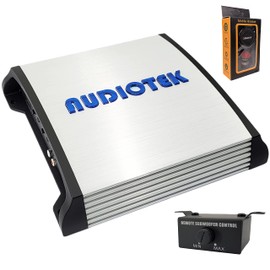 Audiotek AT1600M 1 Channel Monoblock Car Amplifier - 1600 Watts, 2 Ohm Stable, LED Indicator, Bass Knob Included, Mosfet Power Supply, Great for Subwoofers with Phone Holder Bundle