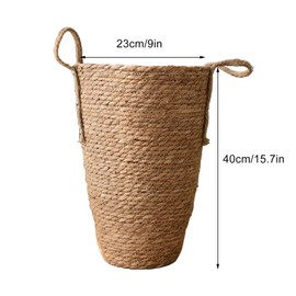 CDQL Woven Plant Baskets Indoor with Liner and Handles, Woven Baskets Planter Modern Large Plant Basket Jute Woven Pots for Plants Indoor Living Room, Office, Balcony Home Decor