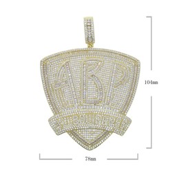 Micro Paved CZ Iced Out Bling Big Heavy Hip Hop Men Letter ABP All About Paper Pendant Necklace (Gold Color)