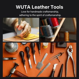 WUTA 6 Pcs Slot Leather Punch Set,Leather Hole Punch Tool,Carbon Steel Black Slotted Punch Leather Craft Tool（A)